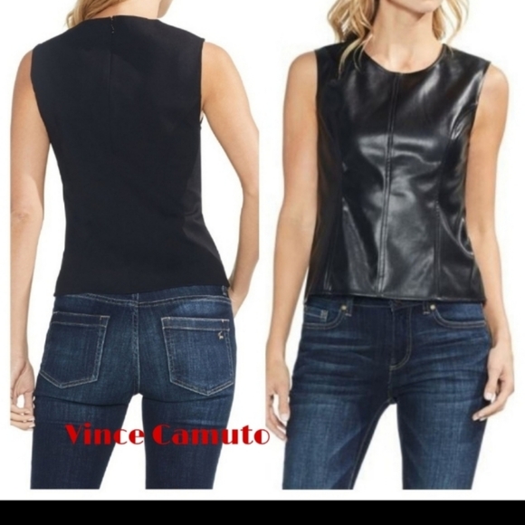 Vince Camuto Tops - Vince Camuto Faux Leather Top